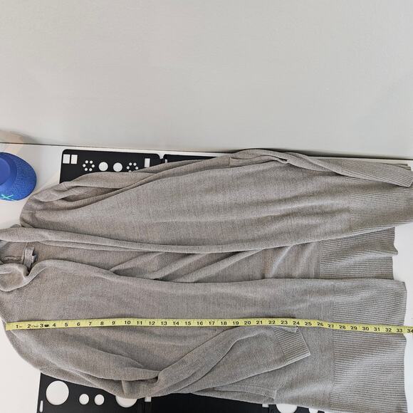 Barefoot Dreams Open Front Cardigan Sweater Long Neutral Taupe | Women's Medium - Picture 6 of 16